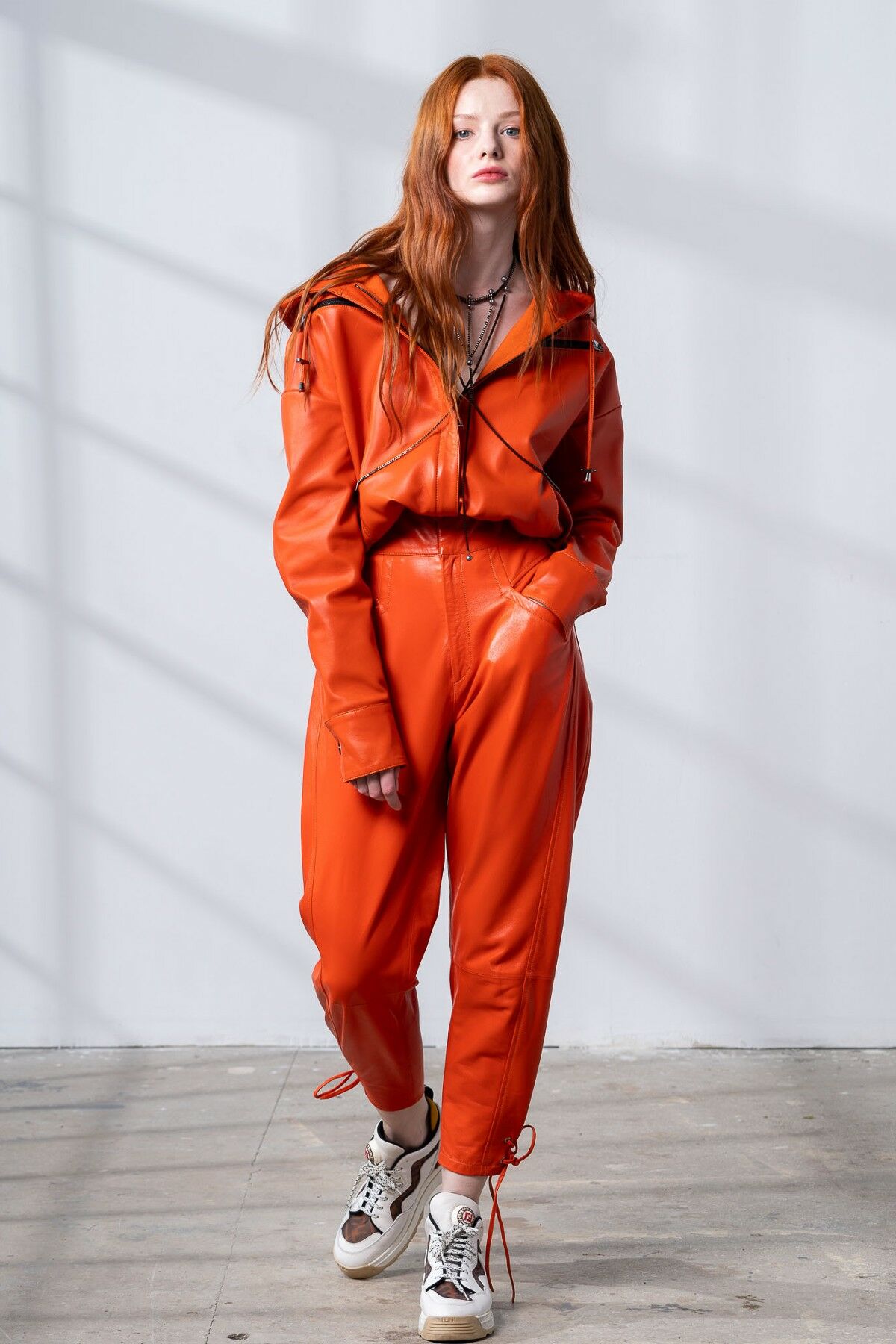 Kira Hoodie Leather Sweatshirt