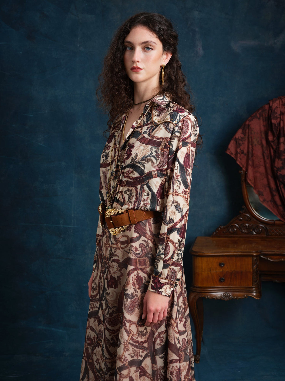 Maryjane Printed Satin Shirt