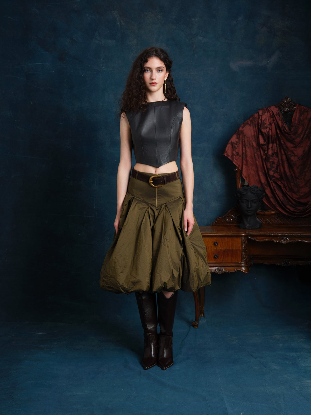 Amelie Genuine Leather Top