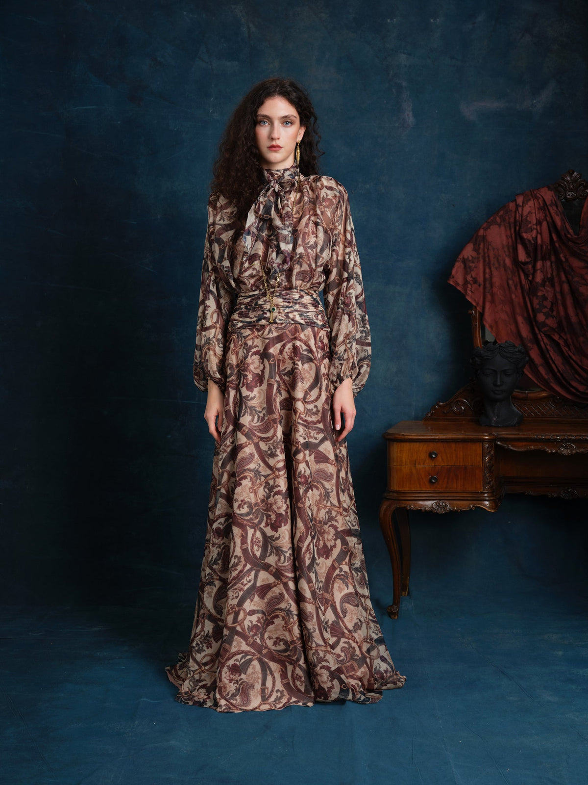 Sadie Printed Schiffon Maxi Dress