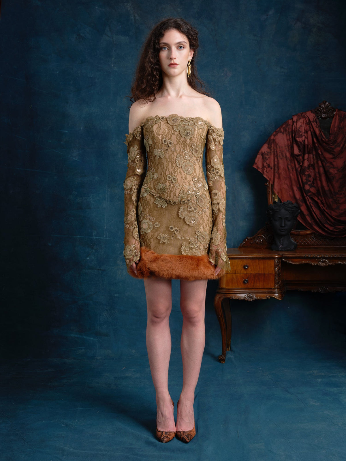 Carmen Lace Mini Dress