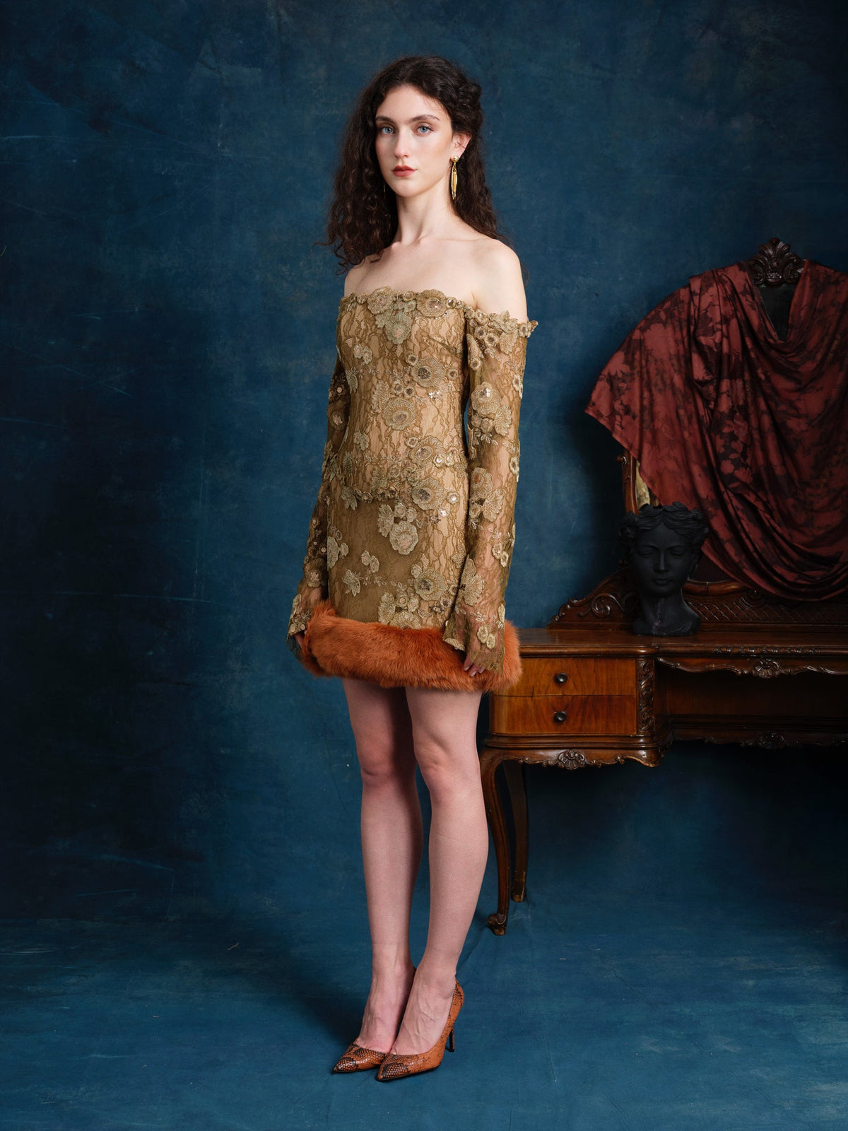 Carmen Lace Mini Dress
