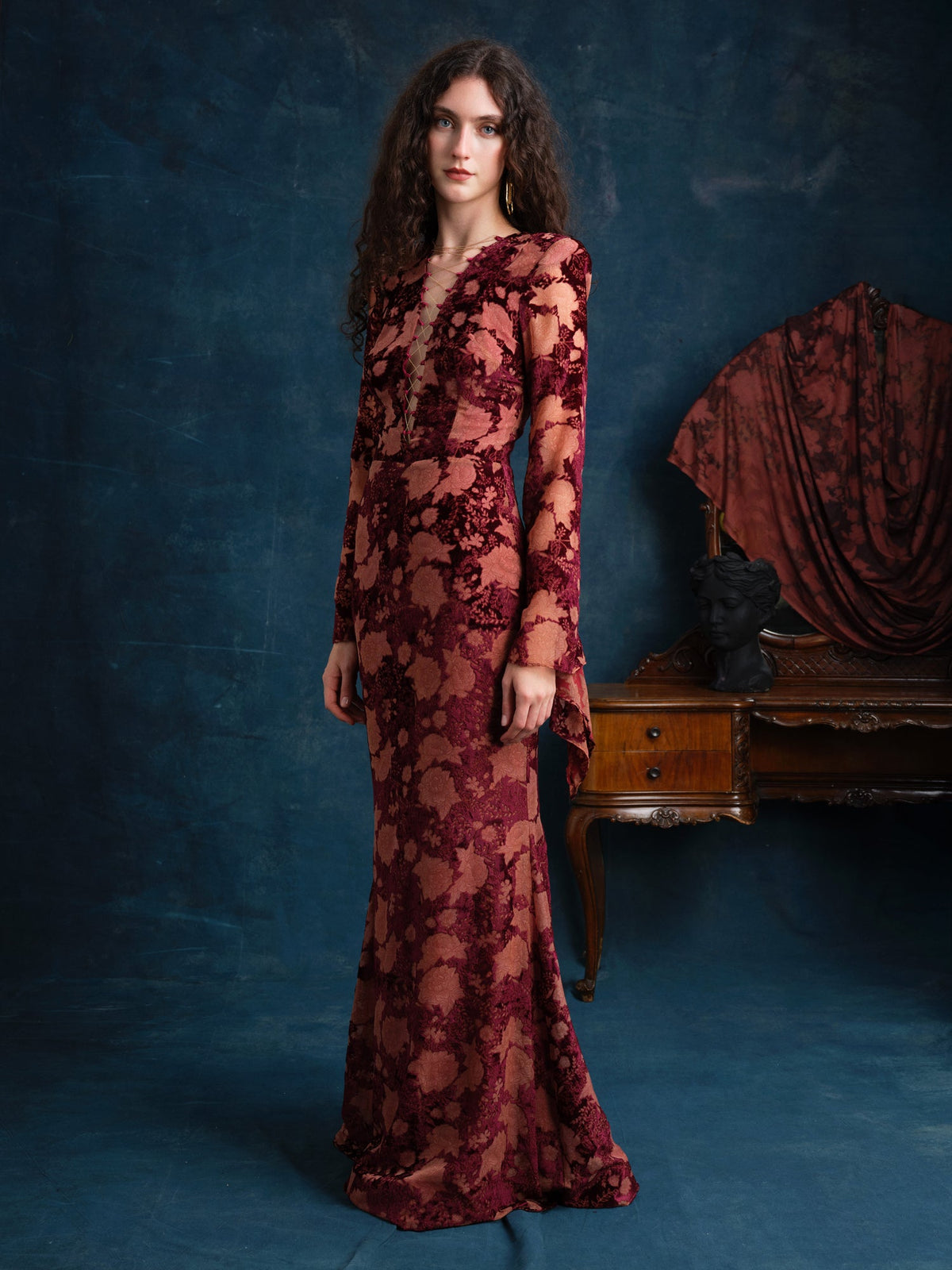 Sierra Silk Velvet Maxi Dress