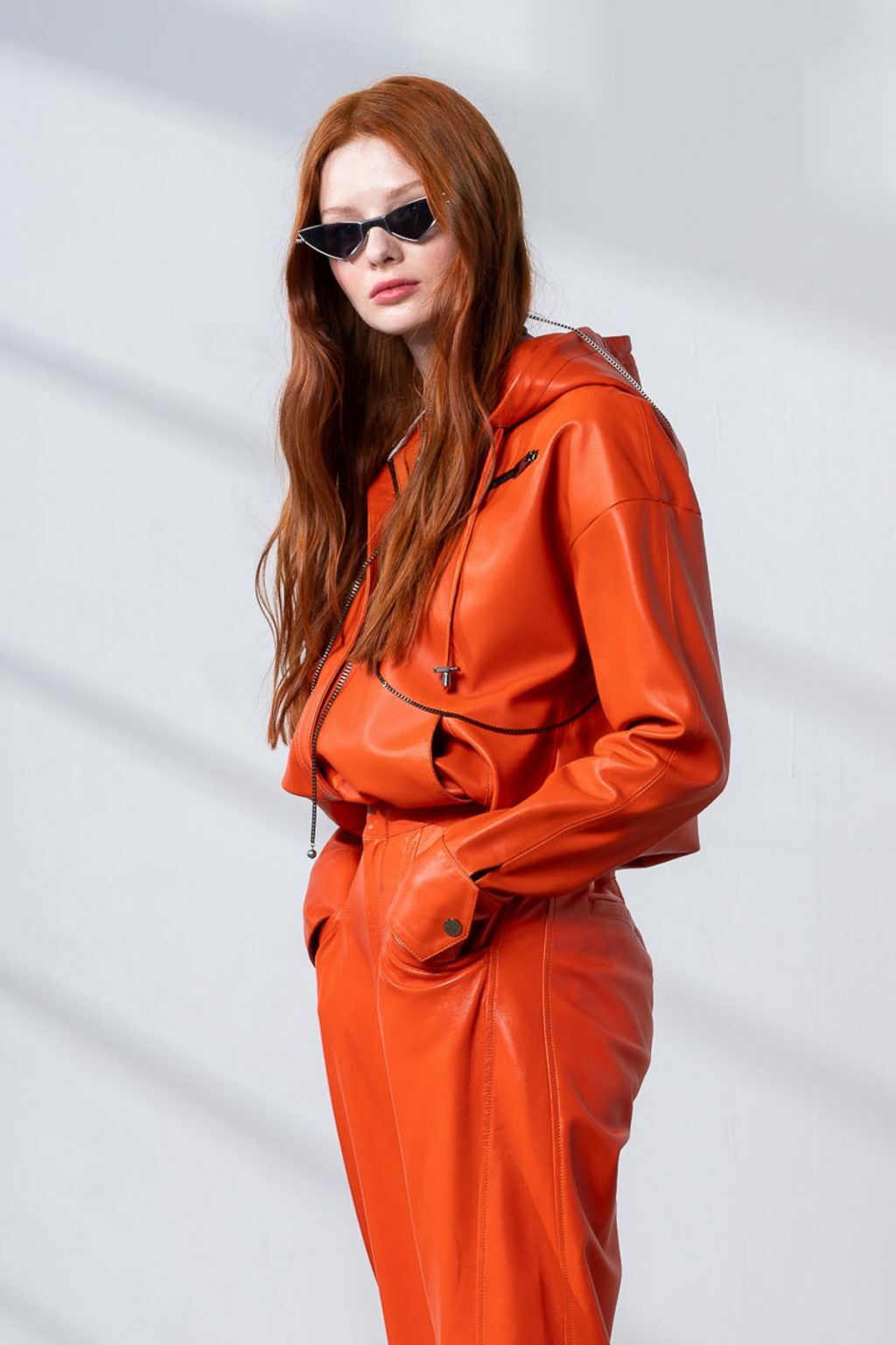 Kira Hoodie Leather Sweatshirt