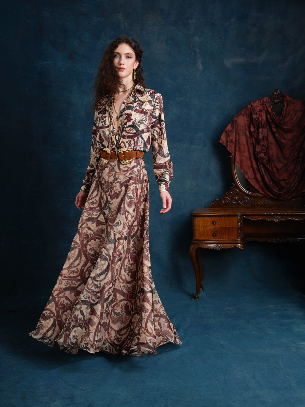 Maryjane Printed Schiffon Maxi Skirt