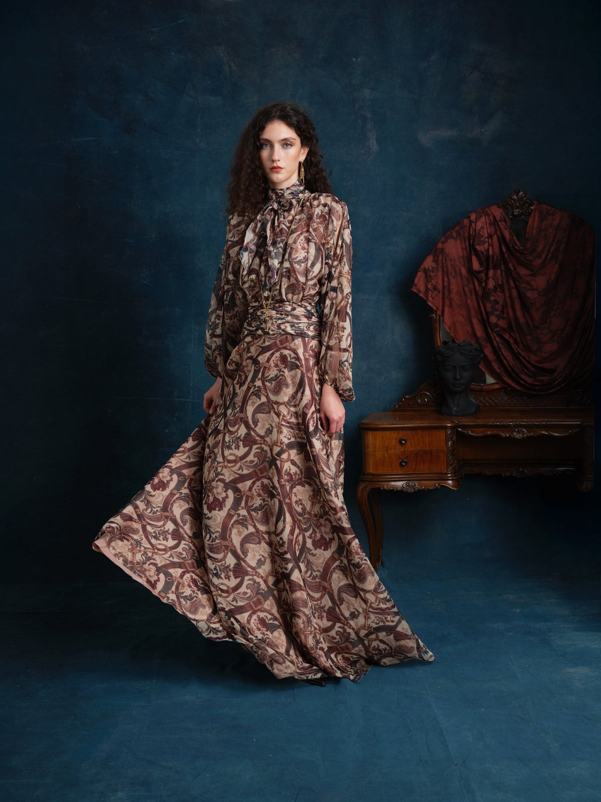 Sadie Printed Schiffon Maxi Dress