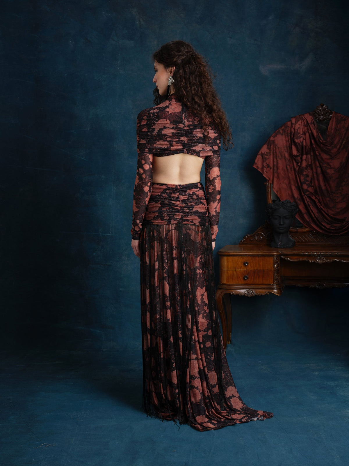 Lucia Floral Printed Tulle Maxi Skirt