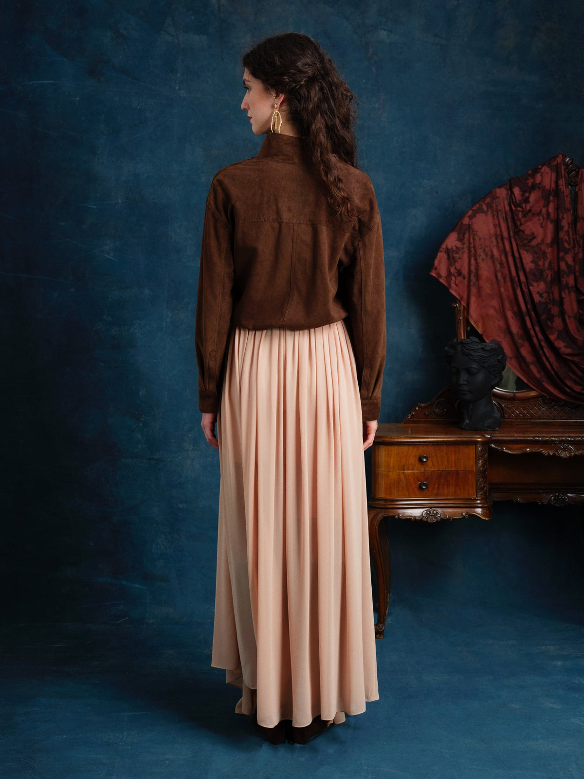 Doly Draped Chiffon Maxi Skirt