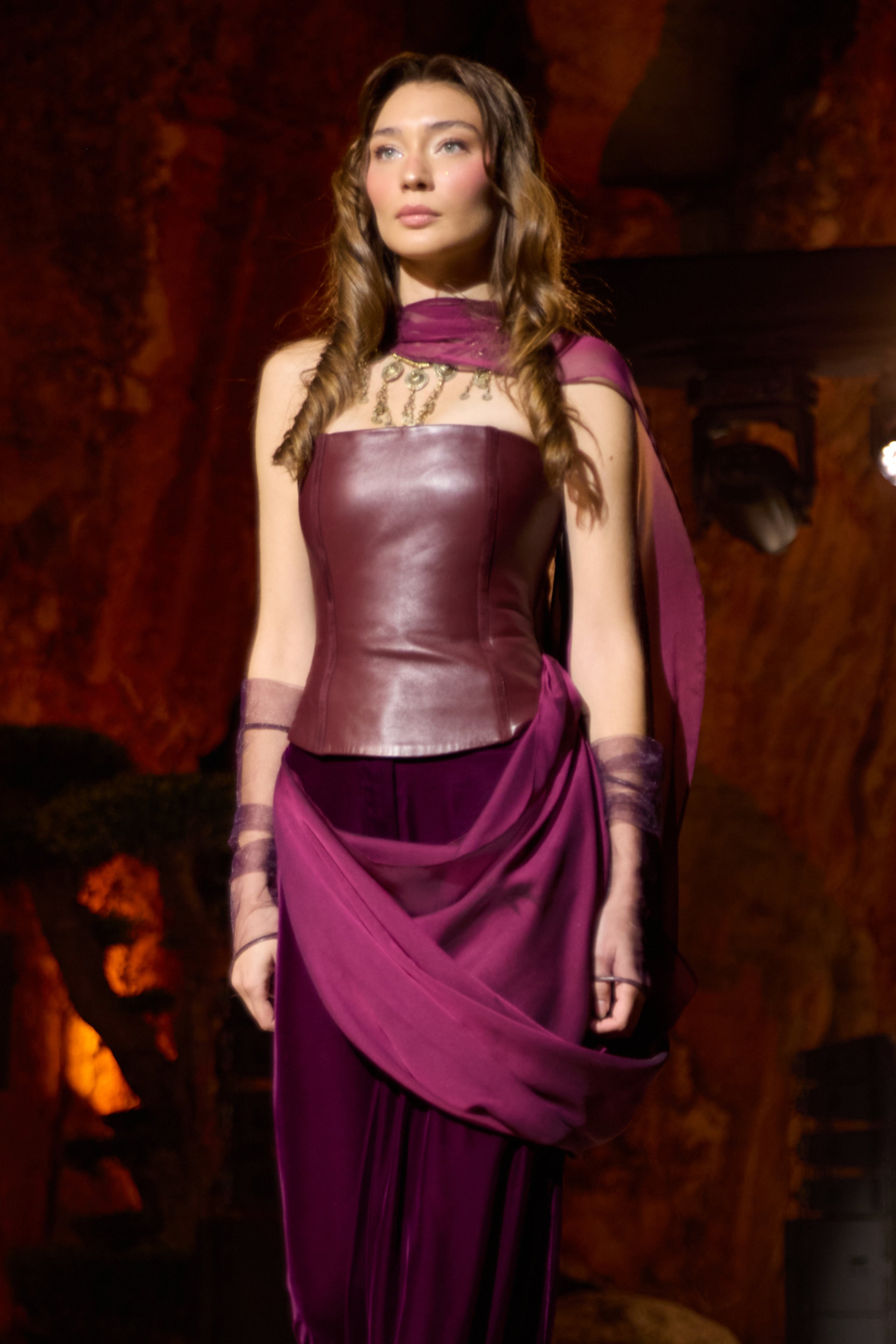 Loana Leather Corset Top